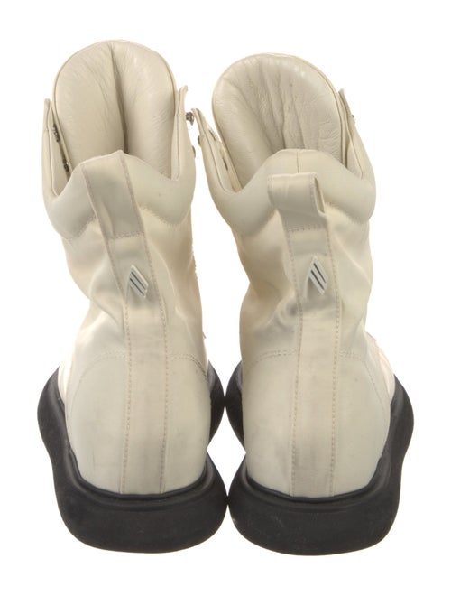 Attico Nylon Leather Trim Embellishment Combat Boots