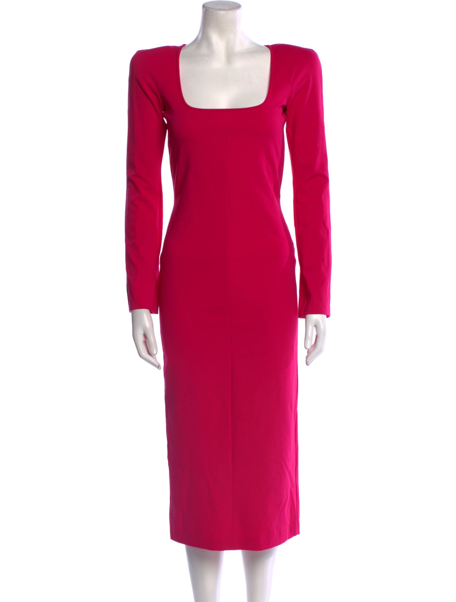 Attico Square Neckline Midi Length Dress