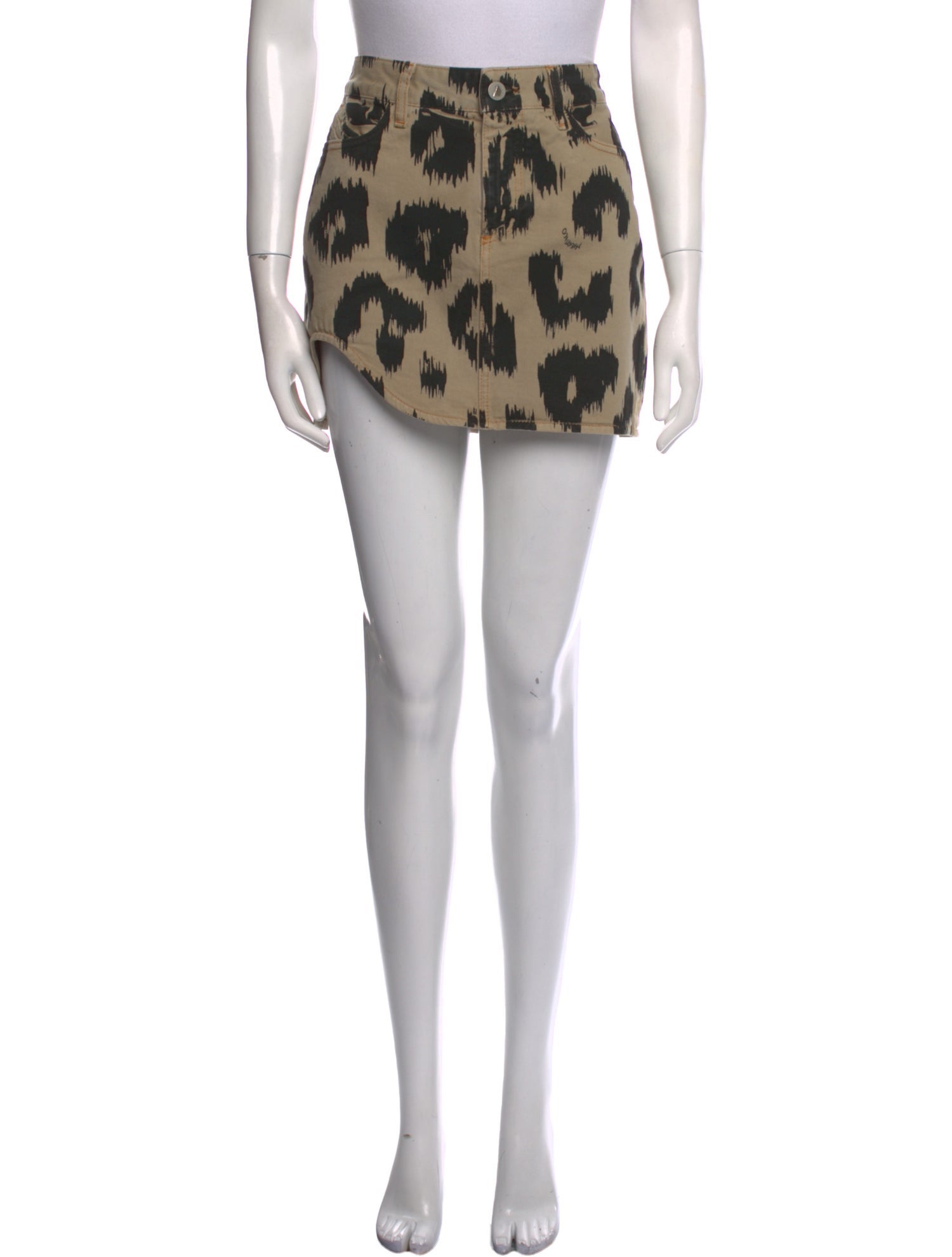 Attico Animal Print Mini Skirt