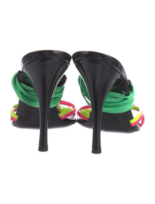 Attico Leather Colorblock Pattern Gladiator Sandals