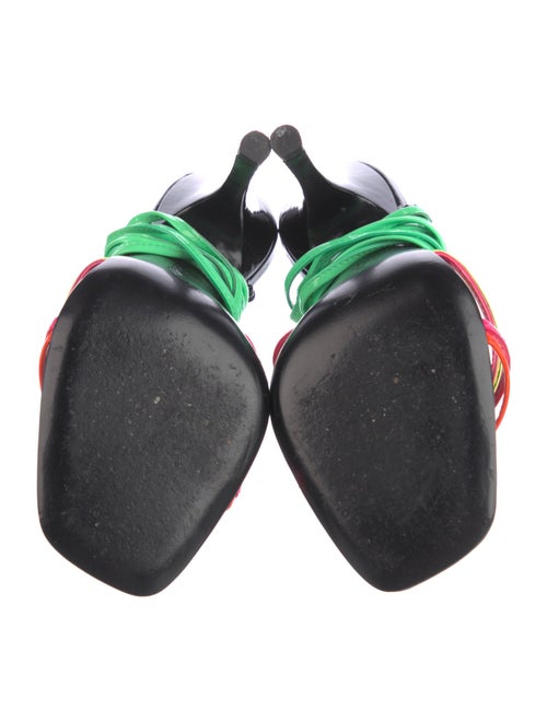 Attico Leather Colorblock Pattern Gladiator Sandals