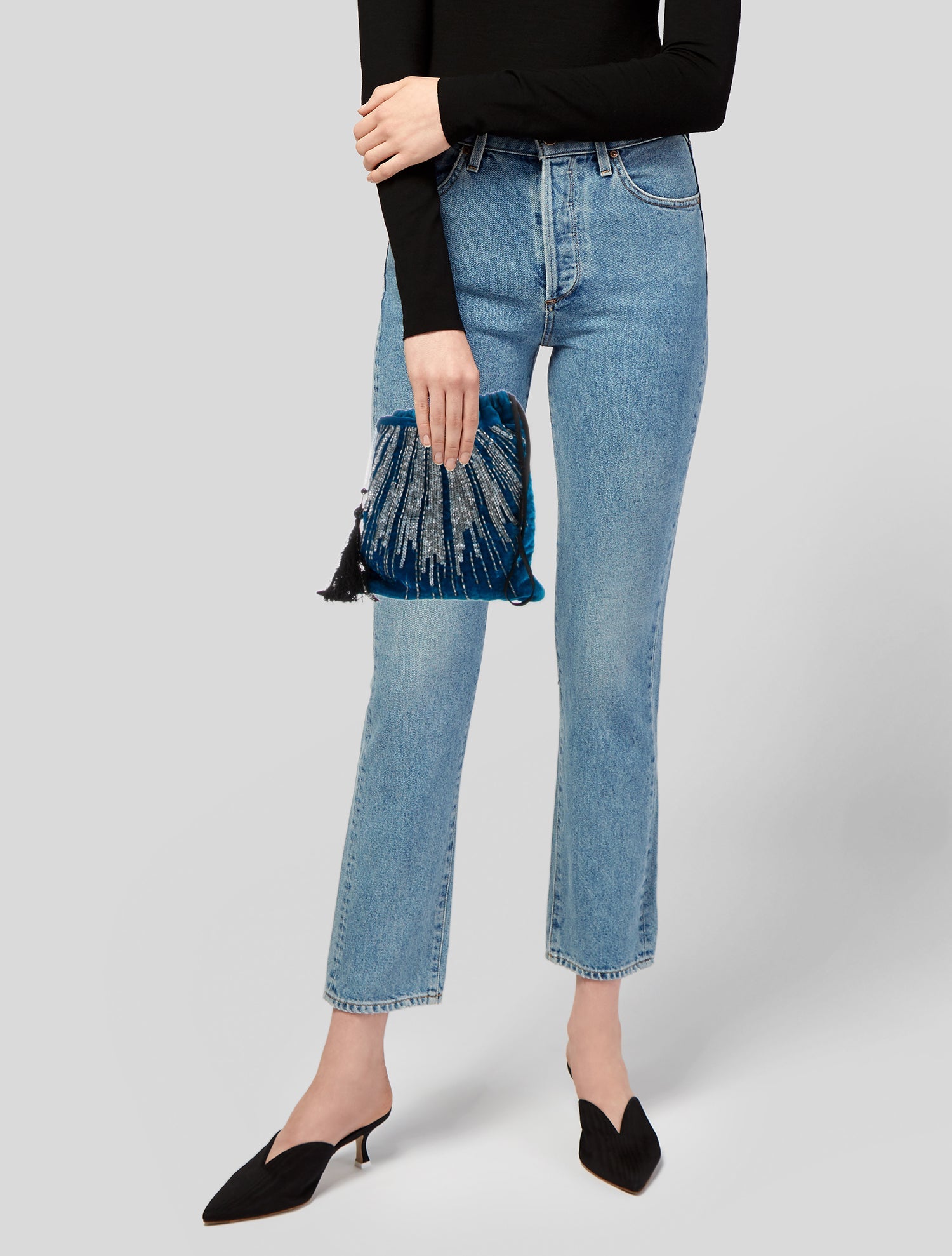 Attico Velvet Bucket Bag