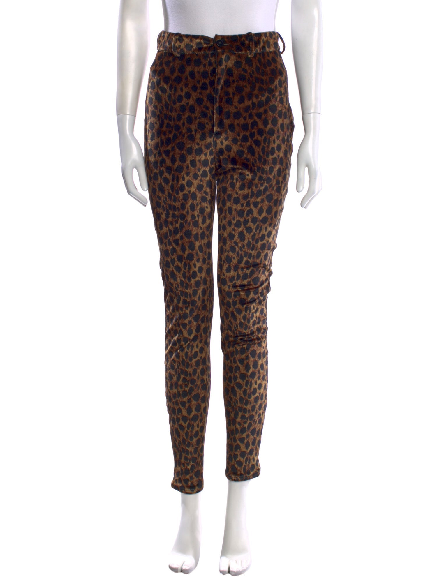 Attico Animal Print Skinny Leg Pants