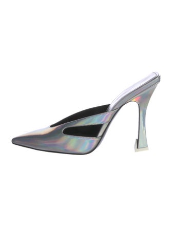 Attico Patent Leather Cutout Accent Mules