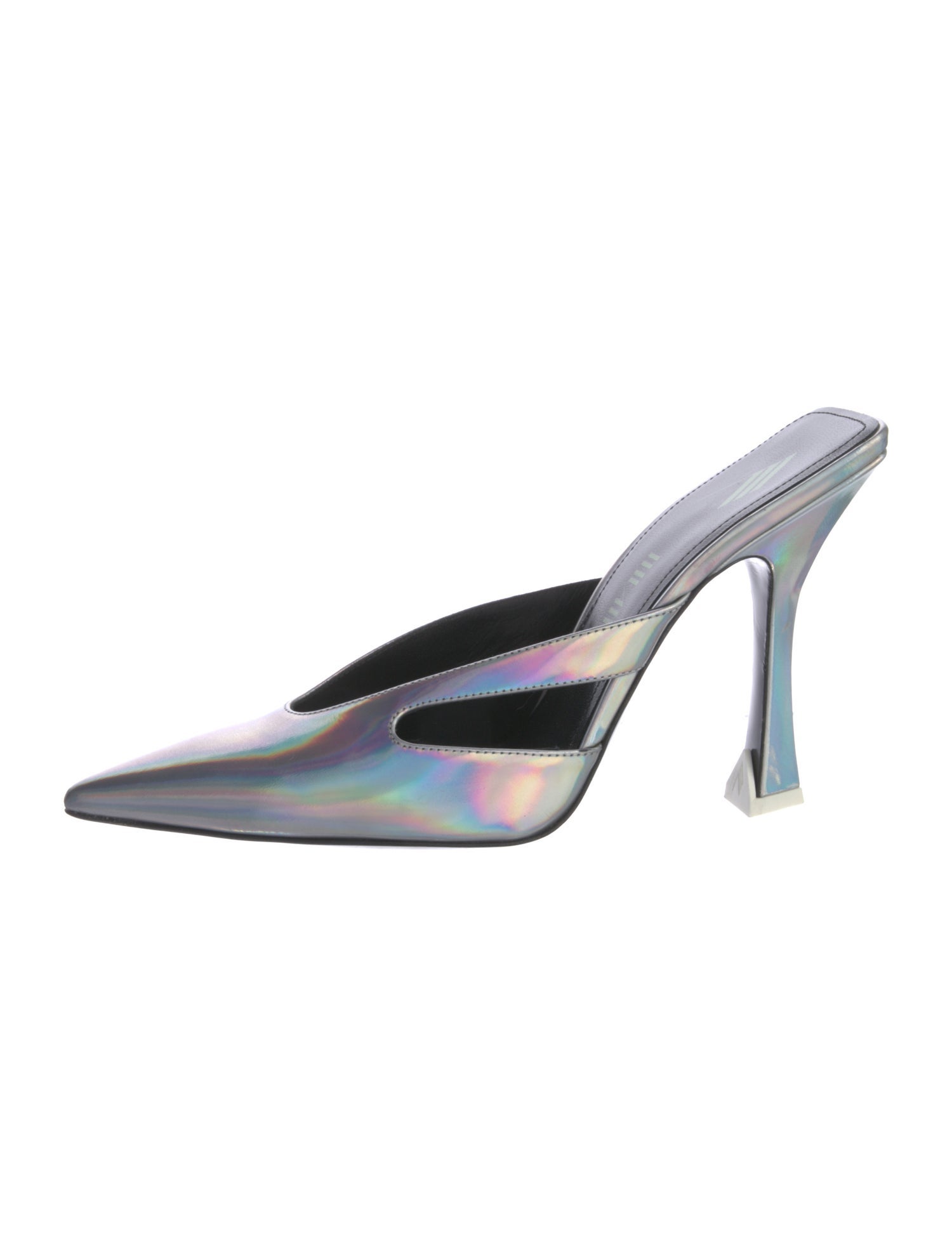 Attico Patent Leather Cutout Accent Mules