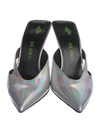 Attico Patent Leather Cutout Accent Mules