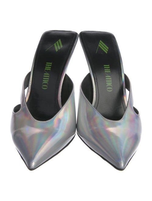 Attico Patent Leather Cutout Accent Mules