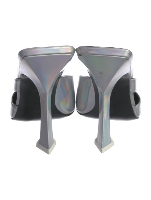 Attico Patent Leather Cutout Accent Mules