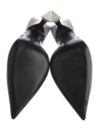 Attico Patent Leather Cutout Accent Mules