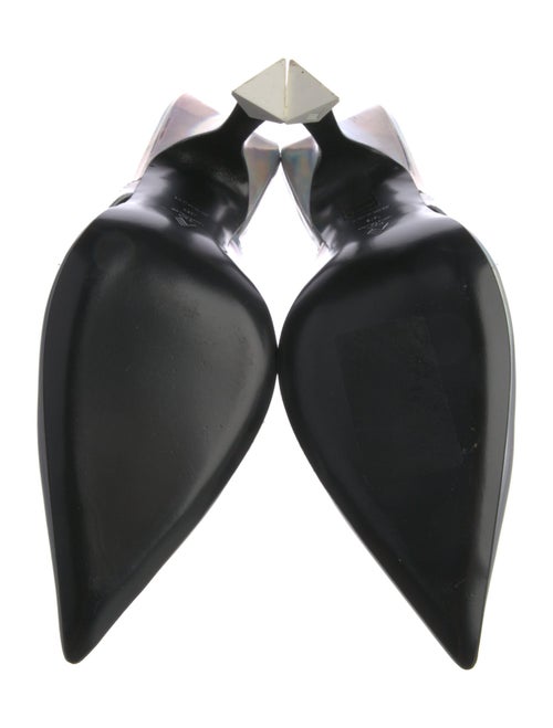 Attico Patent Leather Cutout Accent Mules