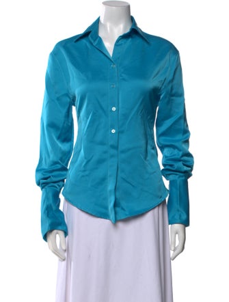 Attico Long Sleeve Button-Up Top