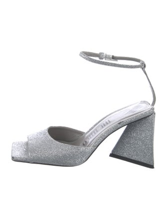 Attico Glitter Slingback Sandals
