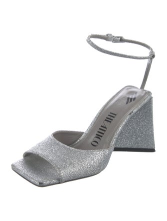 Attico Glitter Slingback Sandals