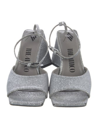 Attico Glitter Slingback Sandals
