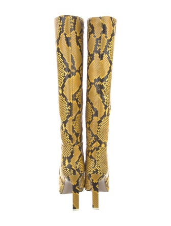 Attico Leather Animal Print Boots