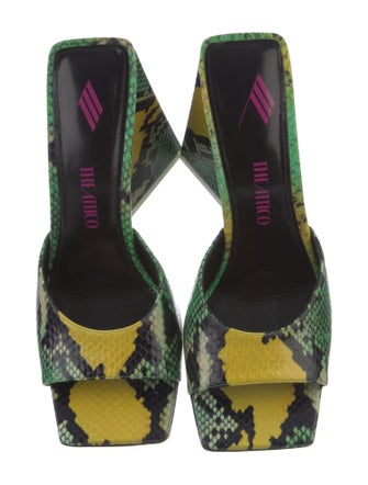 Attico Leather Animal Print Slides