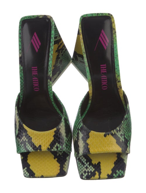 Attico Leather Animal Print Slides