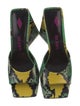 Attico Leather Animal Print Slides