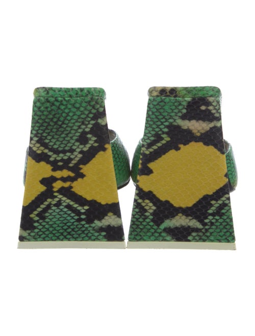 Attico Leather Animal Print Slides