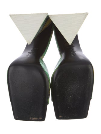 Attico Leather Animal Print Slides