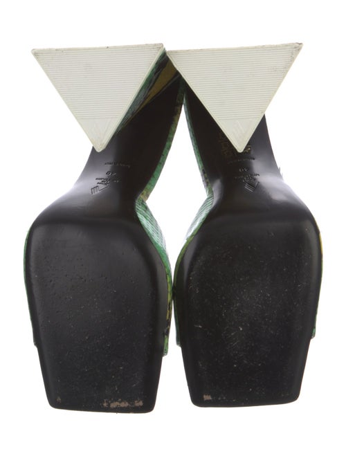 Attico Leather Animal Print Slides