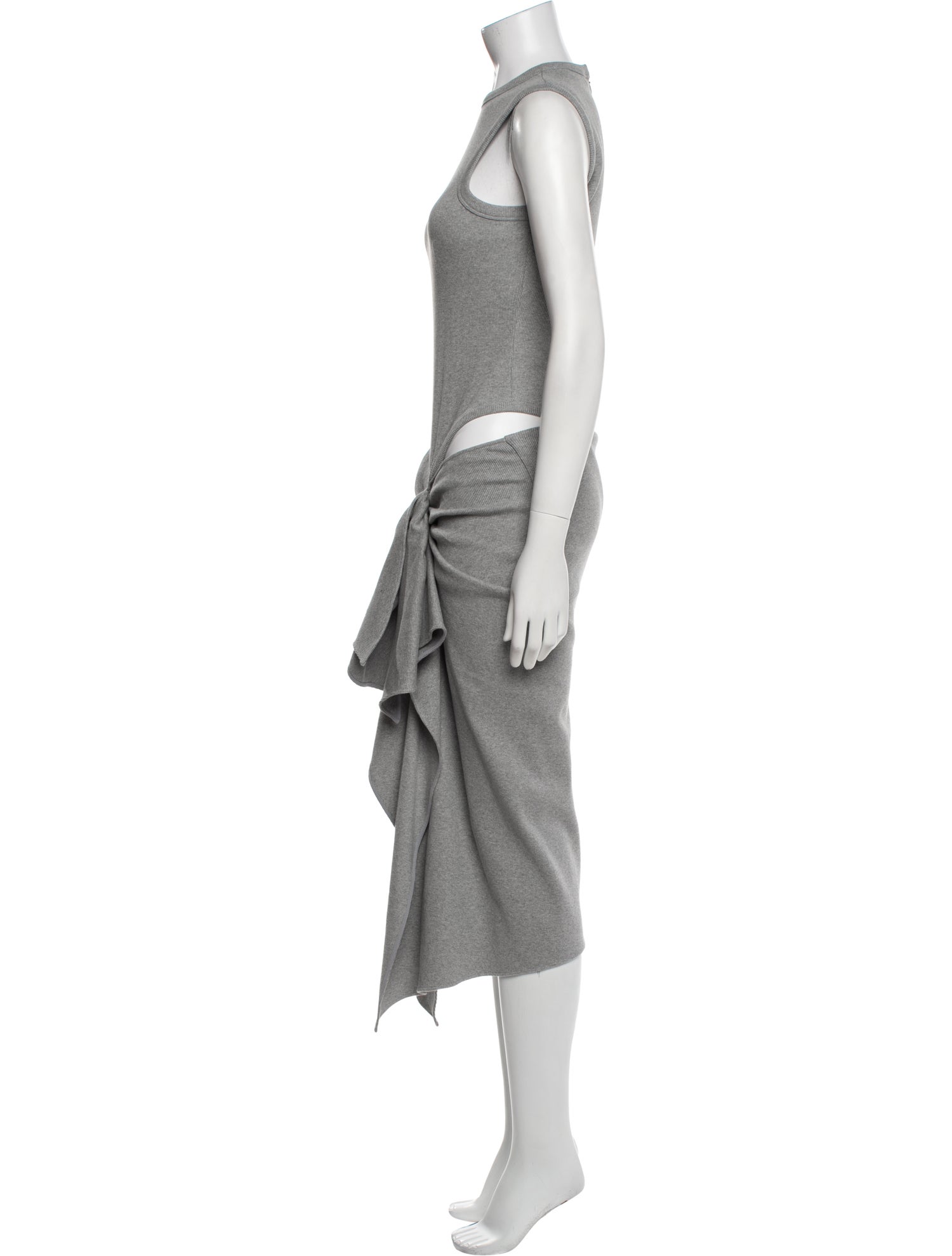 Attico Crew Neck Long Dress