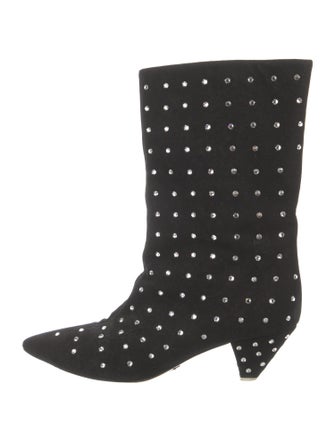 Attico Suede Crystal Embellishments Boots