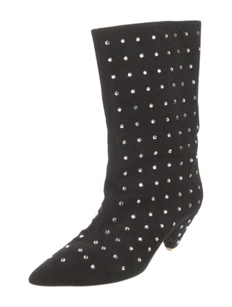 Attico Suede Crystal Embellishments Boots