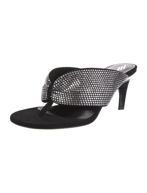 Attico Suede Crystal Embellishments Slides