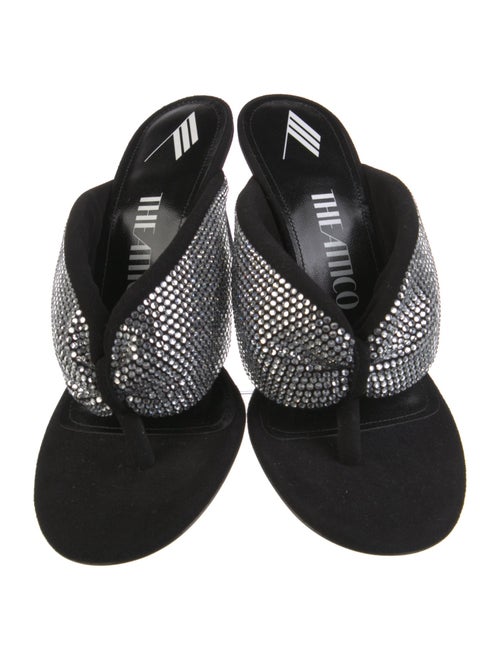 Attico Suede Crystal Embellishments Slides