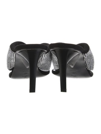 Attico Suede Crystal Embellishments Slides