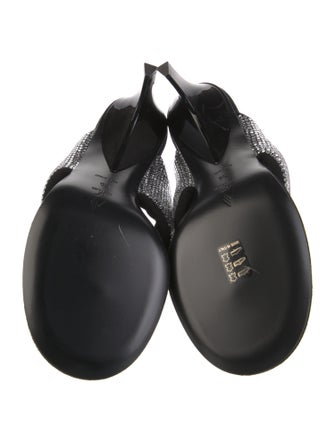 Attico Suede Crystal Embellishments Slides