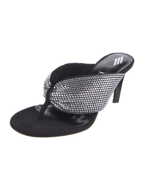 Attico Suede Crystal Embellishments Slides