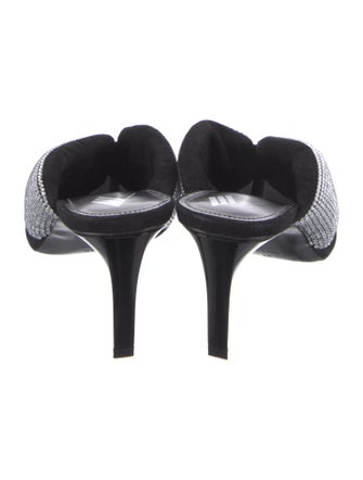 Attico Suede Crystal Embellishments Slides