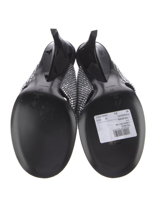 Attico Suede Crystal Embellishments Slides