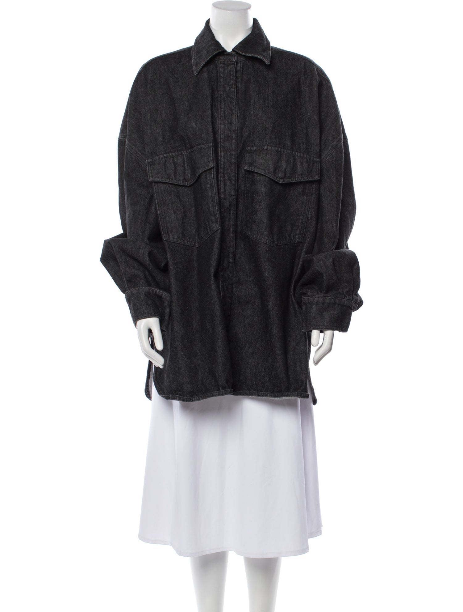 Attico Plaid Print Denim Jacket