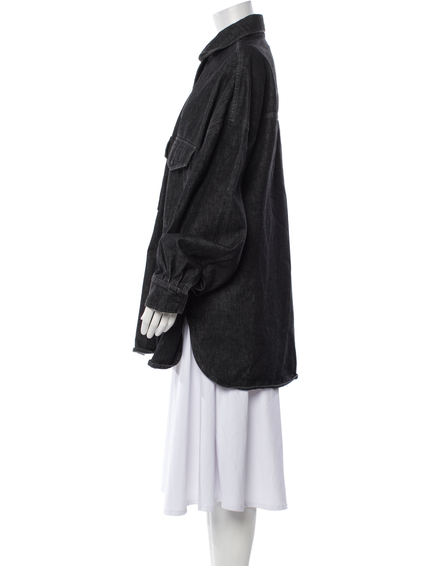 Attico Plaid Print Denim Jacket