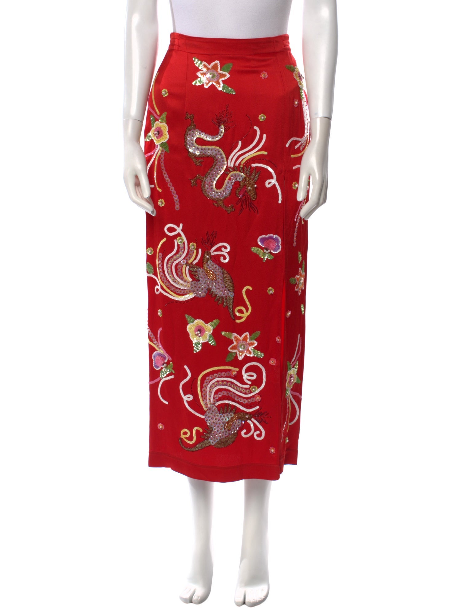 Attico Floral Print Midi Length Skirt