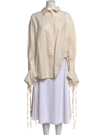 Attico Long Sleeve Button-Up Top