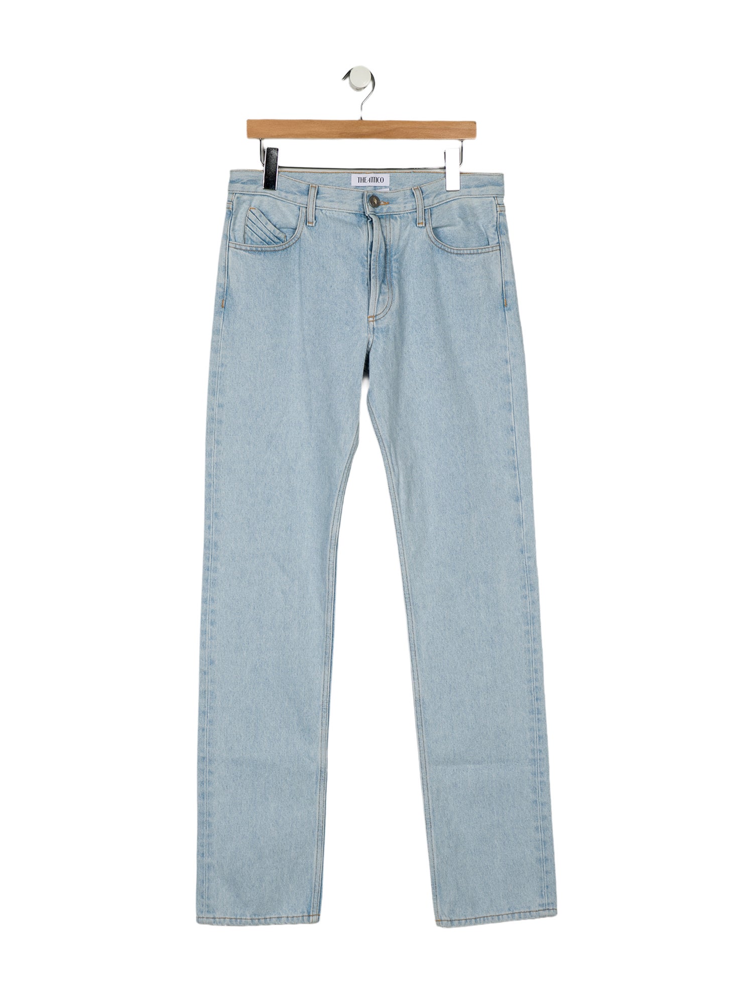Attico High-Rise Straight Leg Jeans