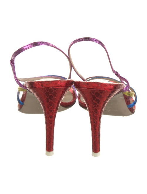 Attico Leather Colorblock Pattern Slingback Sandals