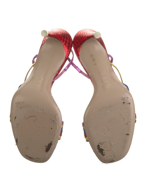 Attico Leather Colorblock Pattern Slingback Sandals