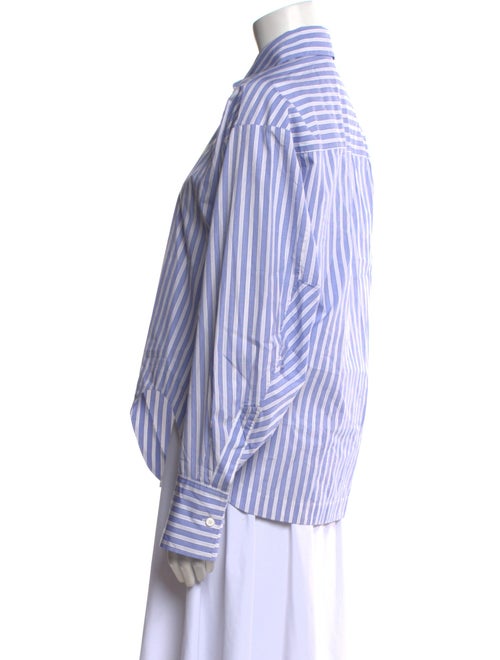Attico Striped Long Sleeve Button-Up Top