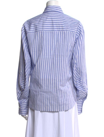 Attico Striped Long Sleeve Button-Up Top