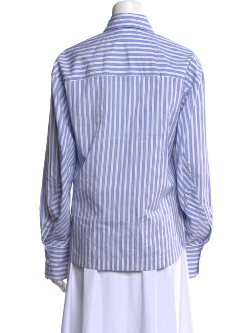 Attico Striped Long Sleeve Button-Up Top