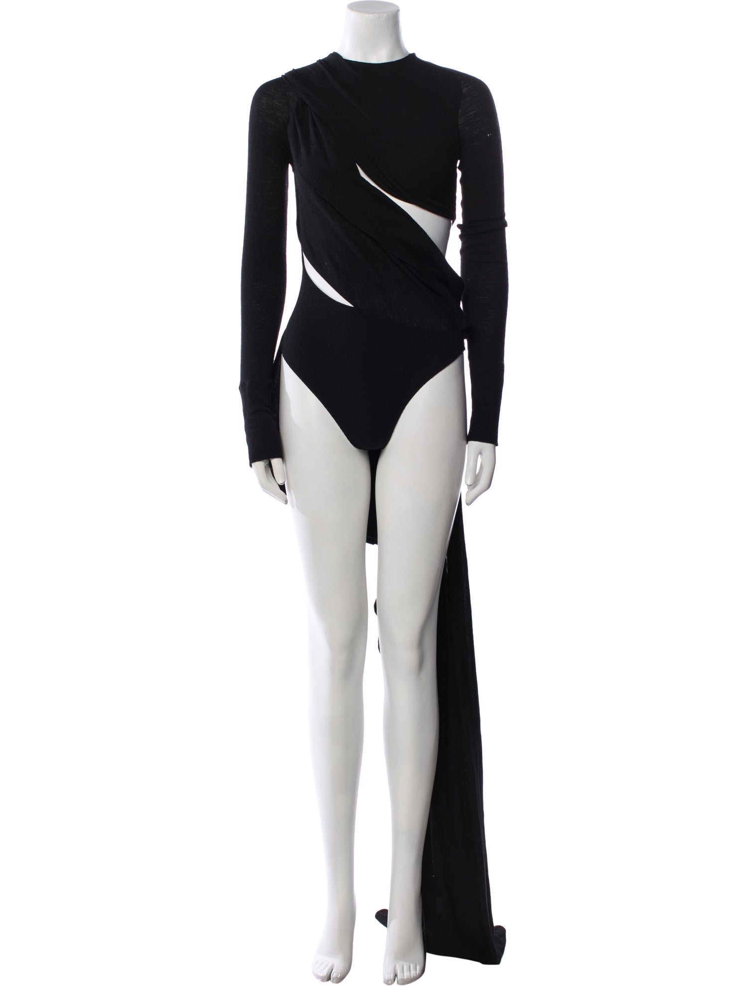 Attico Virgin Wool Bateau Neckline Jumpsuit