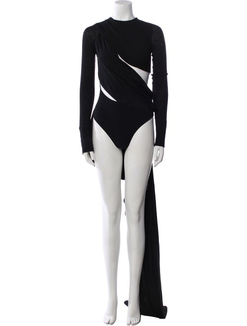 Attico Virgin Wool Bateau Neckline Jumpsuit