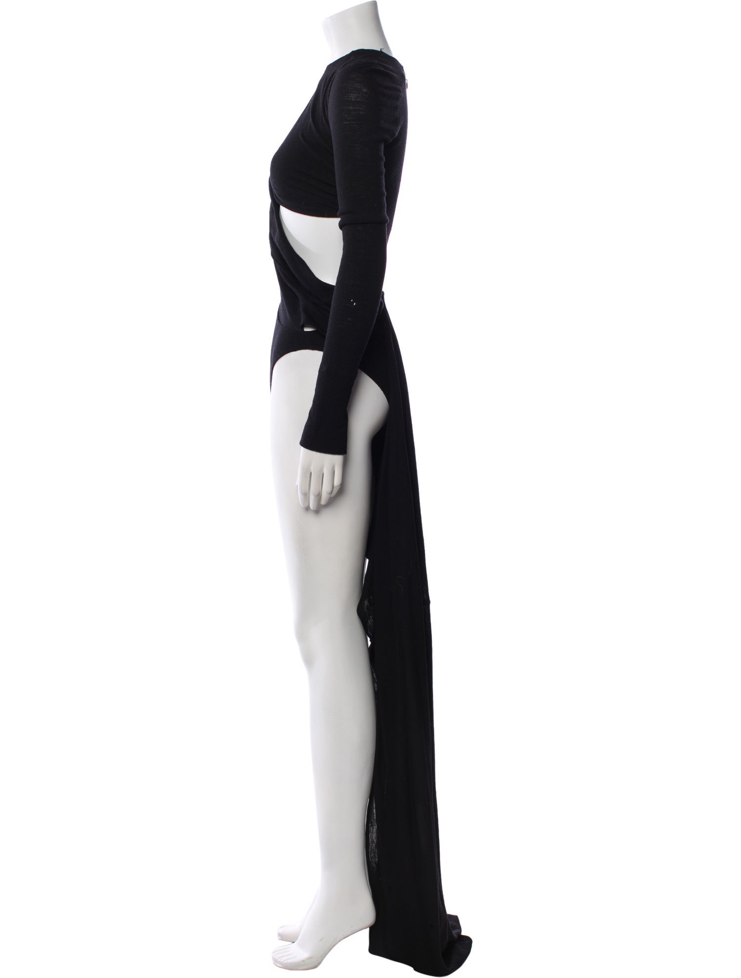 Attico Virgin Wool Bateau Neckline Jumpsuit