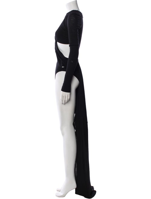 Attico Virgin Wool Bateau Neckline Jumpsuit