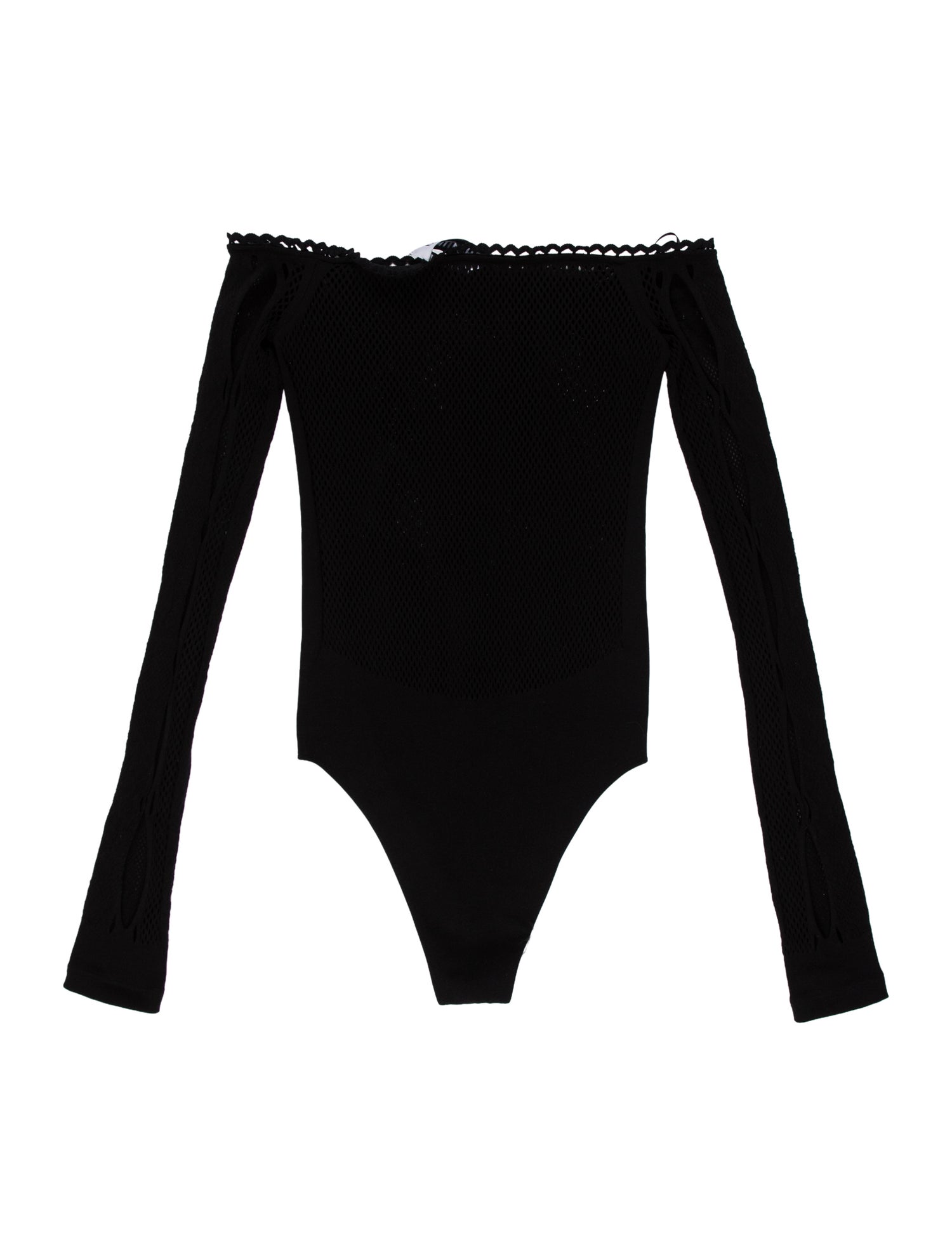 Attico Nylon Off-The-Shoulder Bodysuit